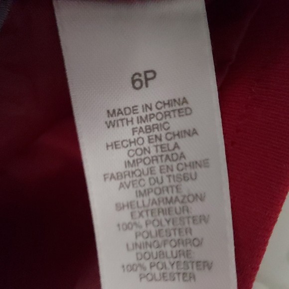 Liz Claiborne Skirt Red Pencil Petite 6P Pleated Hem - Picture 5 of 7